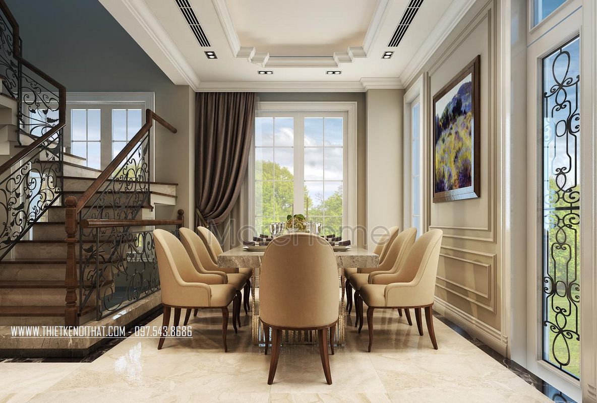 Thiết kế nội thất biệt thự Vinhomes Riverside Long Biên Hà Nội